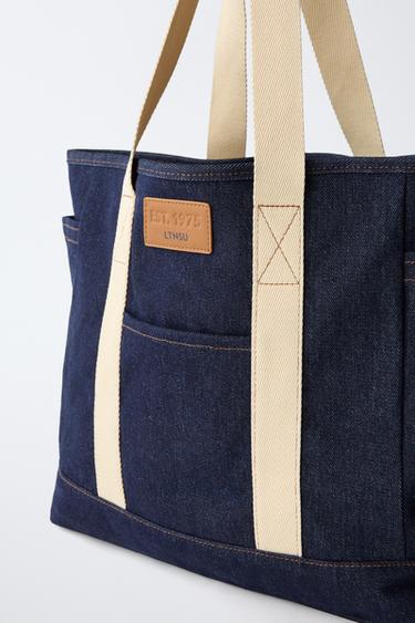 SAC SHOPPER EN DENIM - Bleu de Zara - Image 2