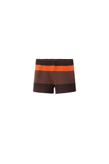 BERMUDA PUNTO CROCHET RAYA CONTRASTE - Marrón de Zara