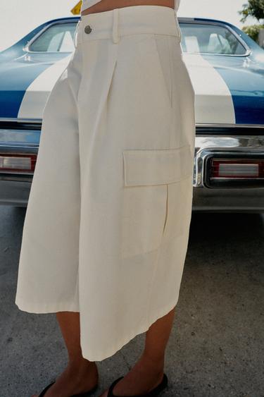 LONG CARGO BERMUDA SHORTS - Ecru by Zara - Image 2