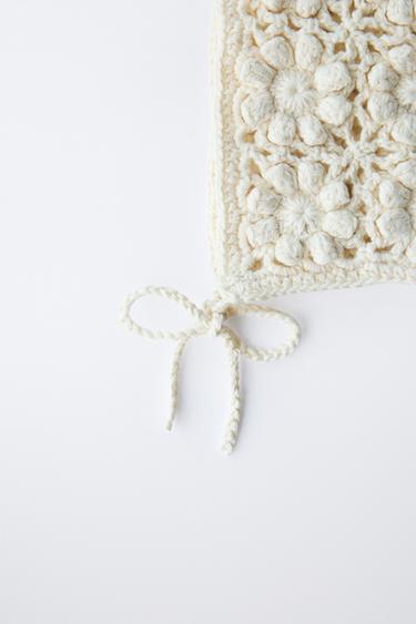 CROCHET KNIT BONNET - Ecru by Zara - Image 4