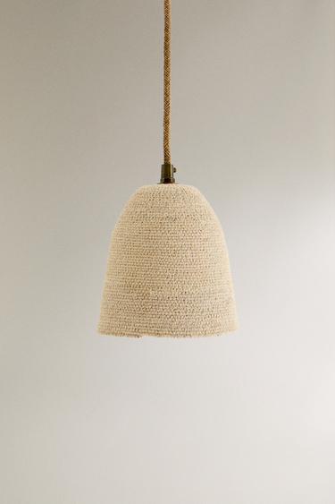 SMALL SEAGRASS CEILING LAMP - Light beige by Zara