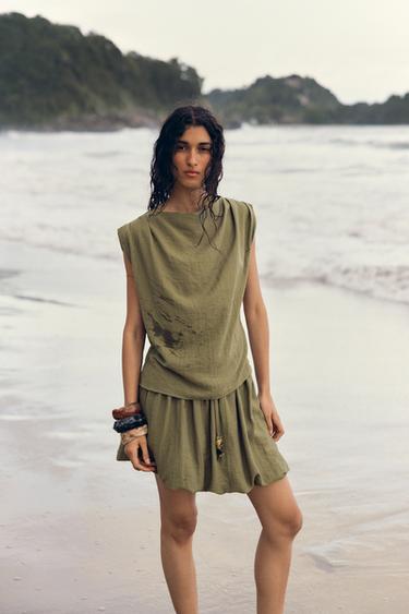 BLOUSE SANS MANCHES - Kaki foncé de Zara - Image 5