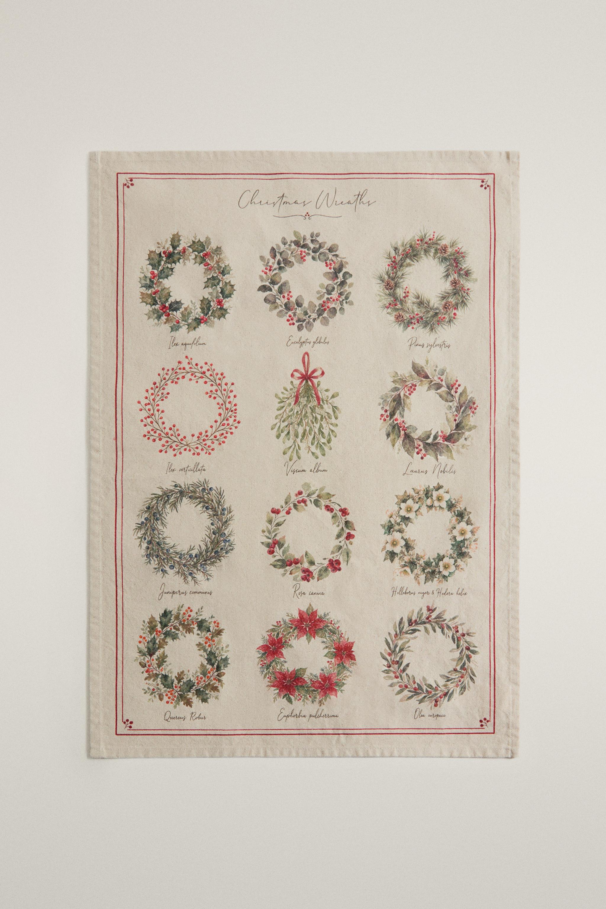 TORCHON CUISINE COURONNES NOËL (LOT DE 2)
