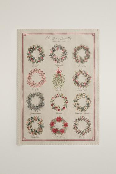 CHRISTMAS WREATH TEA TOWEL (PACK OF 2) — Green 2