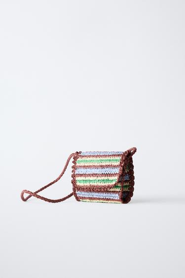 SAC BANDOULIÈRE EFFET RAPHIA - Marron de Zara - Image 1