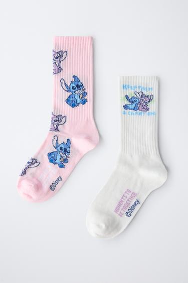 LOT DE DEUX CHAUSSETTES HAUTES LILO & STITCH © DISNEY - Rose de Zara - Image 3