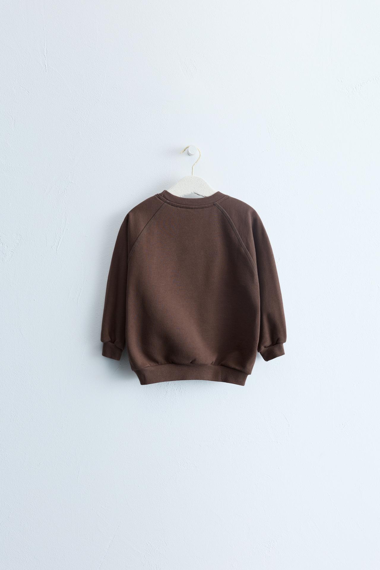 ZARA TIMELESS PLAIN SWEATSHIRT — Brown