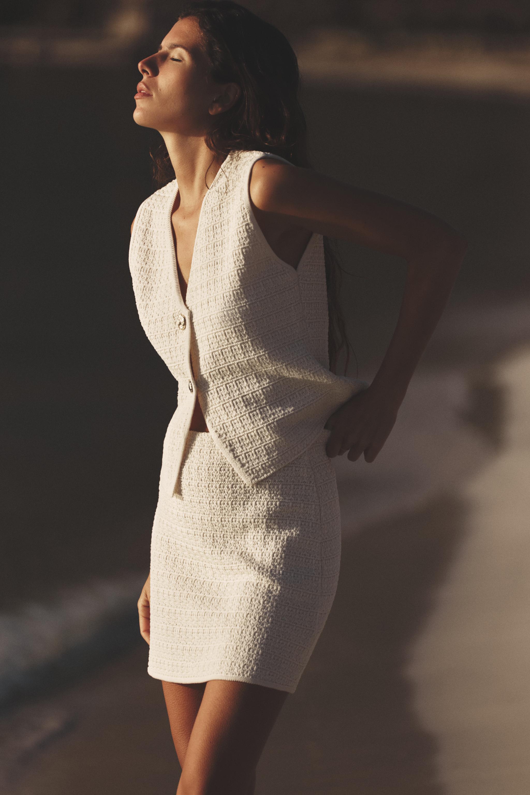 テクスチャーニットベスト - エクリュ | ZARA Japan / 日本