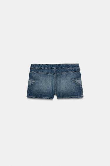 SHORT MINI DENIM TRF ÉTOILES - Bleu de Zara - Image 5