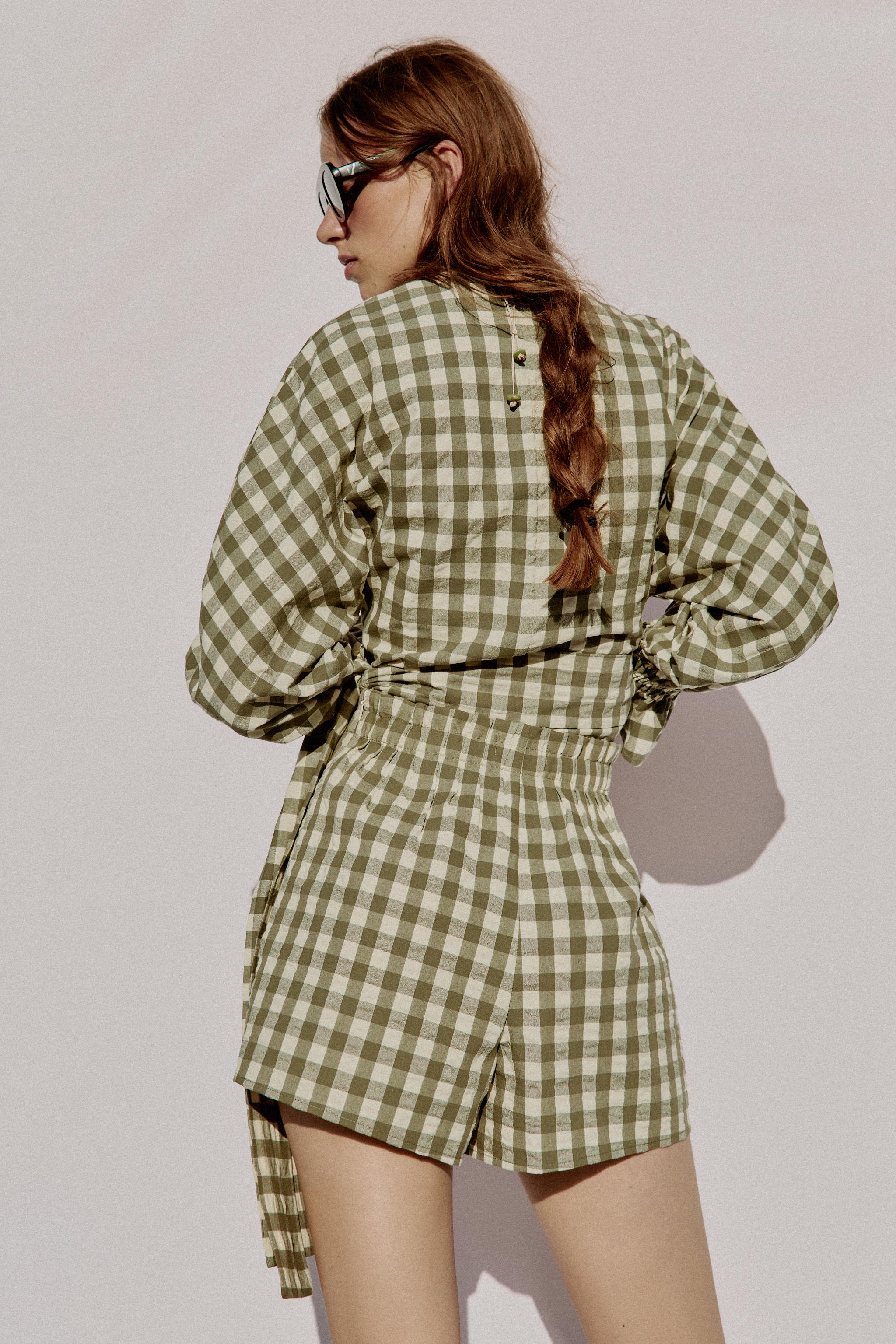 VESTE À NŒUD CARREAUX VICHY