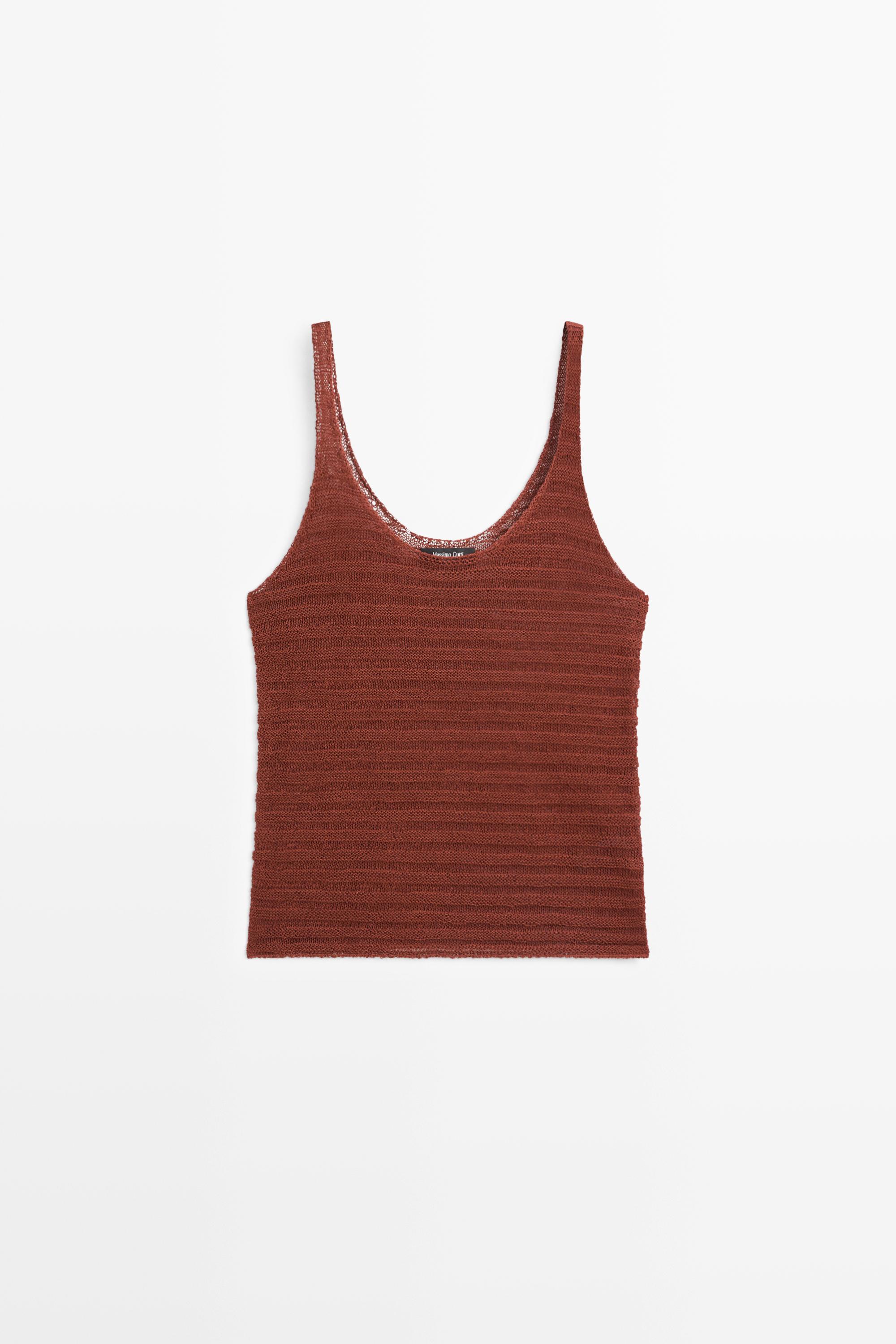 Top en maille texturée à bretelles