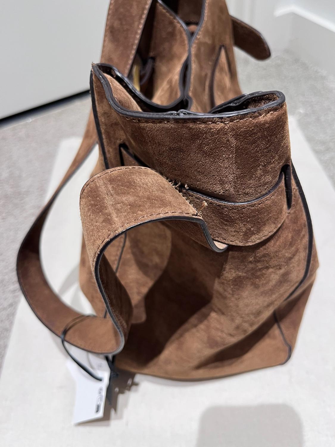 LEATHER BUCKET BAG WITH BELT DETAIL - Image 6