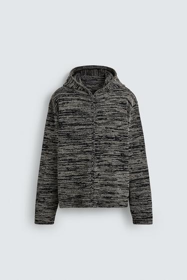 GILET EN MAILLE À CAPUCHE - Noir de Zara - Image 6