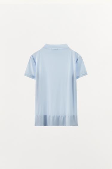 TOP COL MONTANT AVEC POLYAMIDE - Bleu de Zara - Image 6
