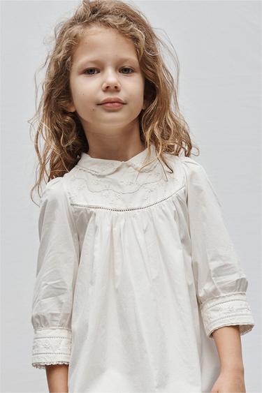 2-5 YEARS/ LIMITED EDITION EMBROIDERED FLORAL POPLIN DRESS - Ecru by Zara