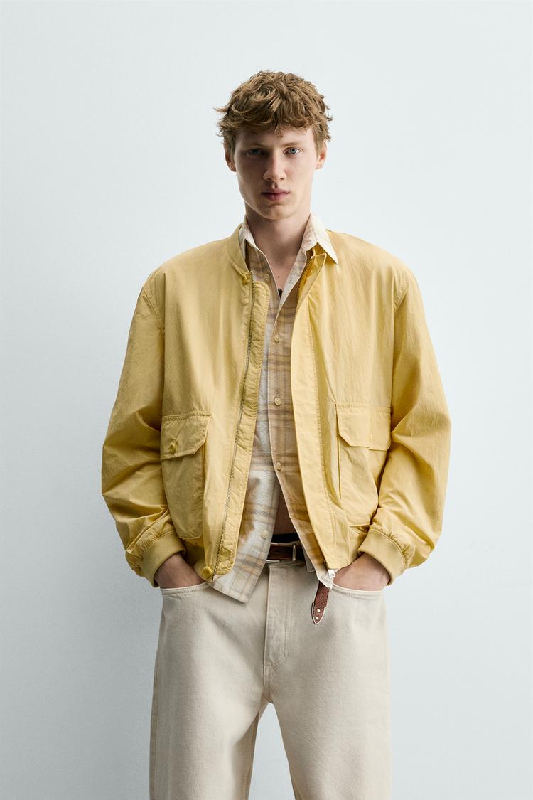 ZARA REGULAR FIT TECHNICAL BOMBER JACKET
