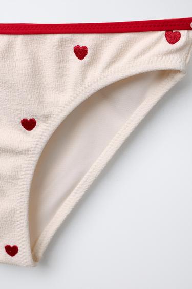 6-14 YEARS / HEART-STRUCTURED BIKINI - Red by Zara - Image 3