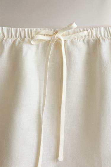 LINEN SHORTS — Ecru 2