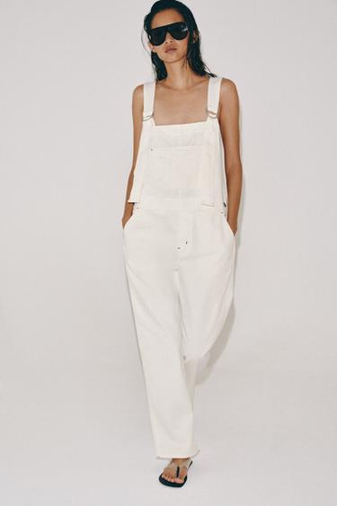 ZW COLLECTION DENIM JUMPSUIT - White by Zara