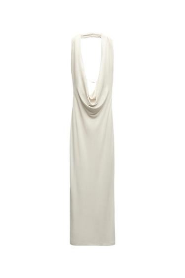 DRAPED HALTER DRESS