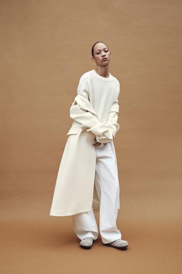 PLAIN KNIT SWEATER - Ecru by Zara - Image 3