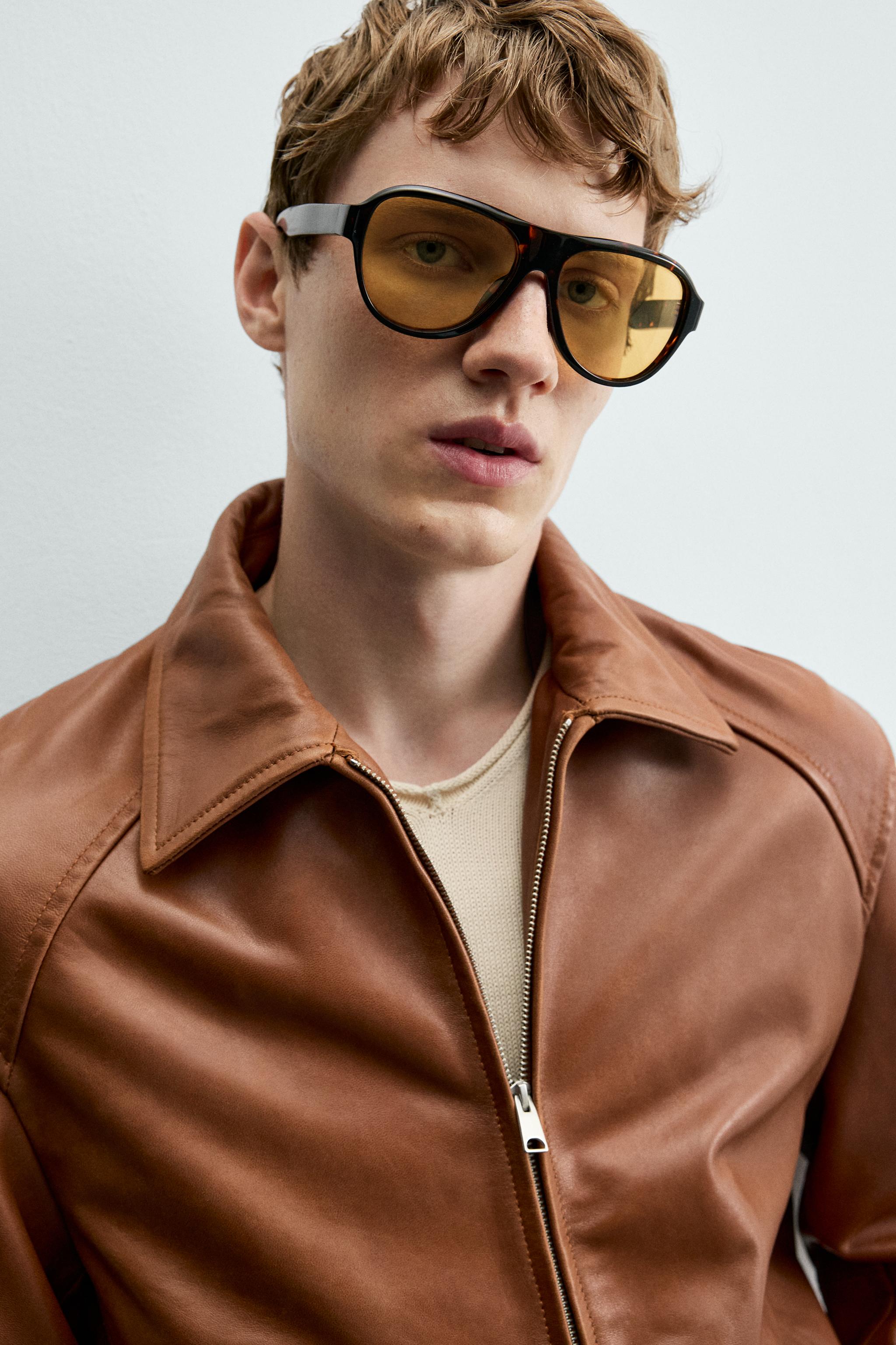 BLOUSON REGULAR FIT EN CUIR