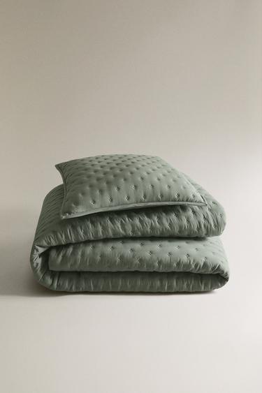 ÉDREDON MATELASSÉ POINTS - Vert / Bleu de Zara
