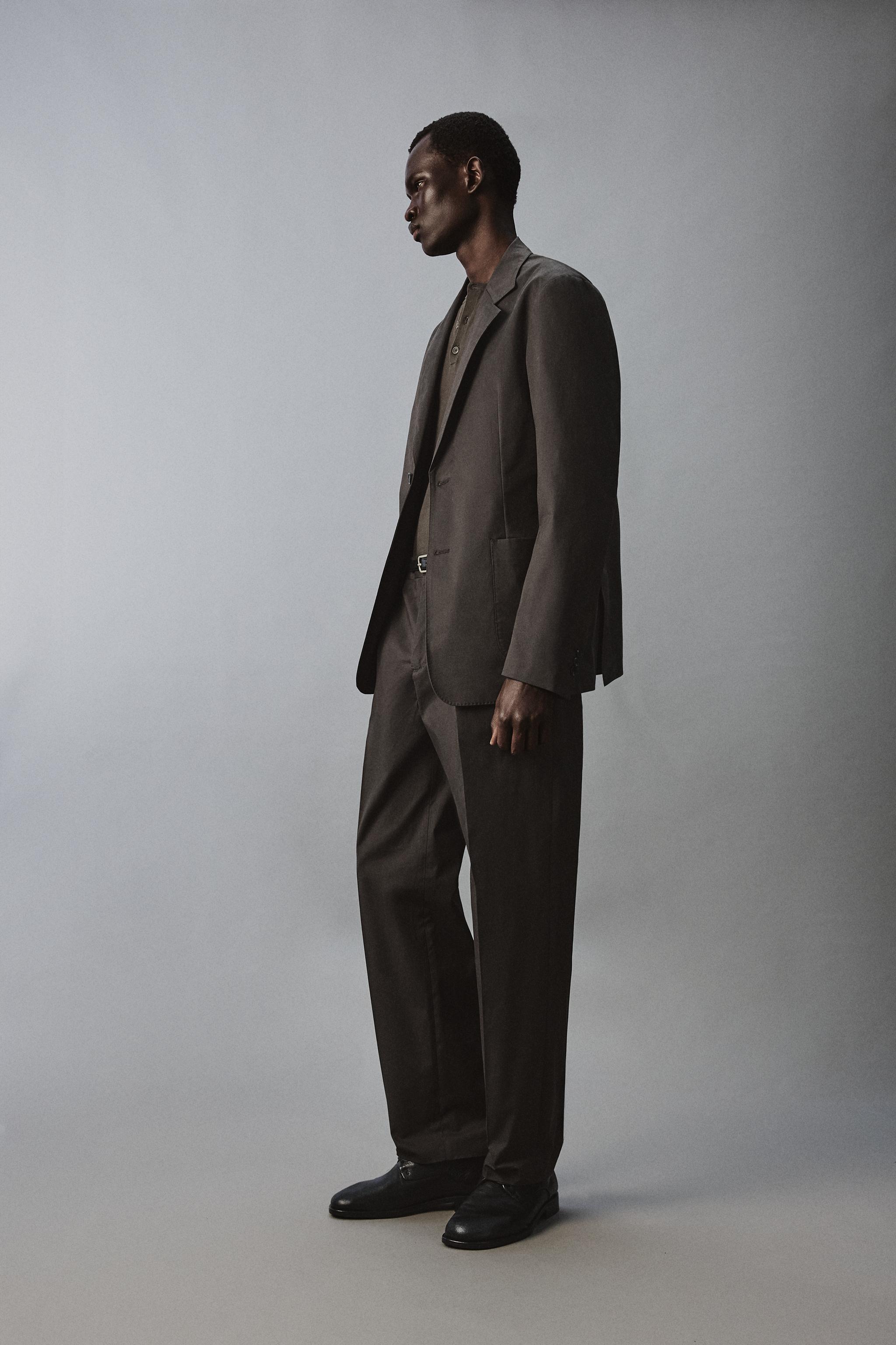 REGULAR FIT COTTON BLEND SUIT PANTS