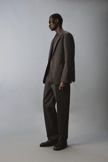 REGULAR FIT COTTON BLEND SUIT TROUSERS - Brown by Zara - Image 3