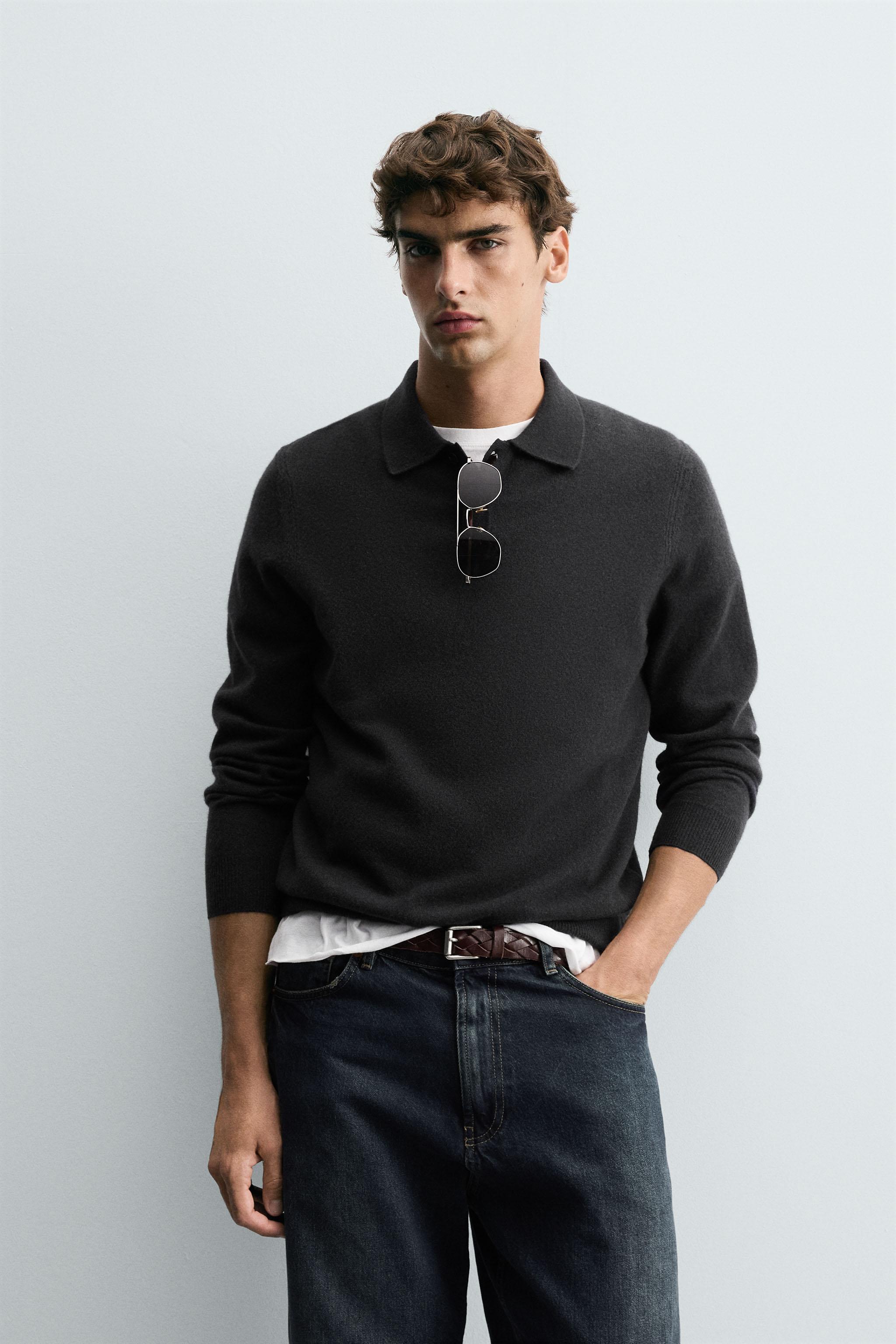 WOOL BLEND KNIT POLO SHIRT - Main Image