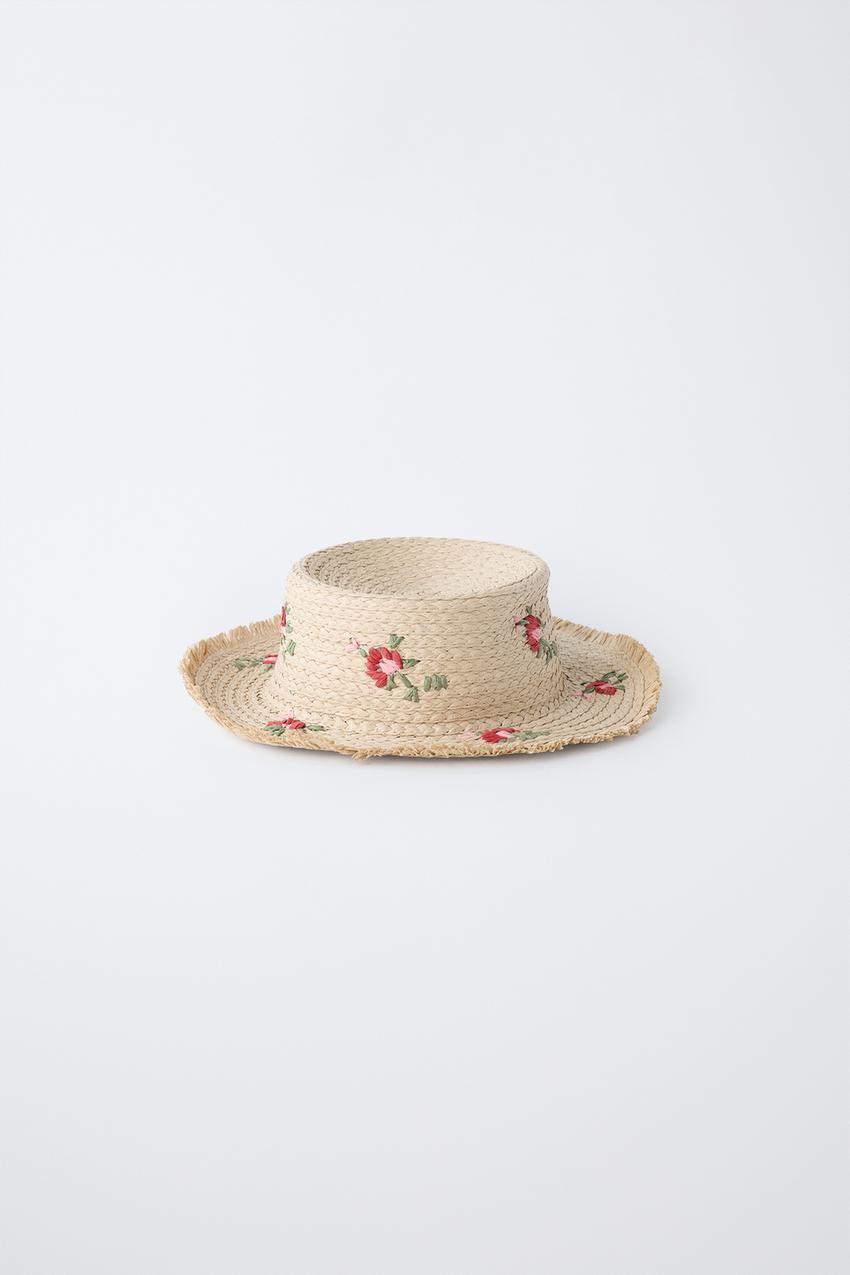 Zara straw hat 100% RAFFIA SKIMMER HAT - Light beige | ZARA United States main image 3