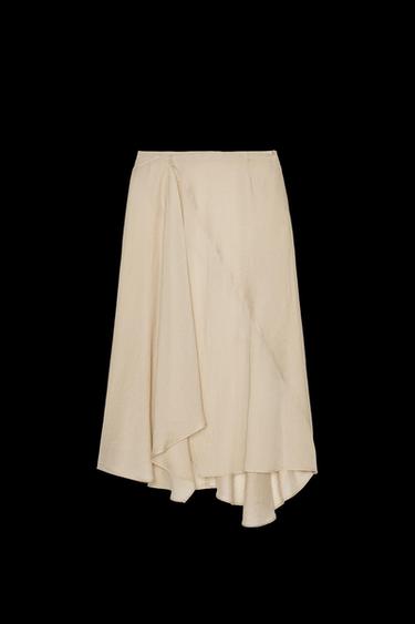 Zara SEMI-SHEER FLOWY SKIRT - Light green - Image 0