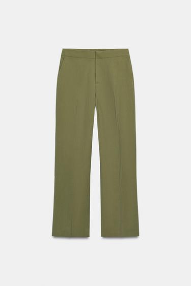 PANTALÓN RECTO - Khaki de Zara - Imagen 0