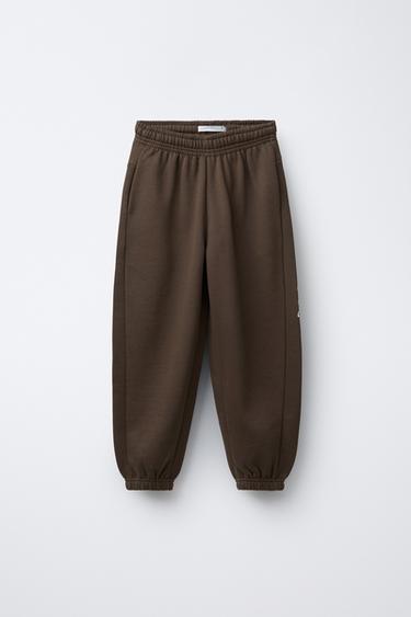 TEXT PRINT JOGGERS - Brown by Zara