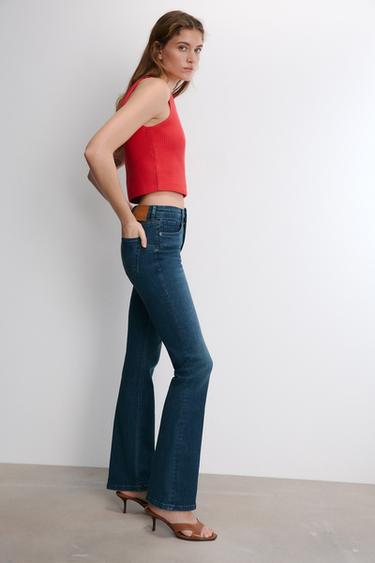 JEANS ZW COLLECTION BOOTCUT TIRO MEDIO - Índigo oscuro de Zara