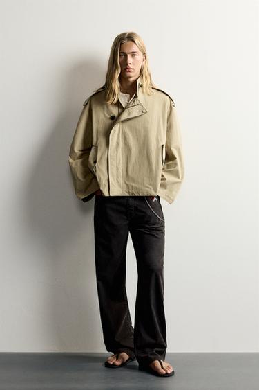 CROPPED TECHNICAL TRENCH COAT - Sand by Zara - Image 0