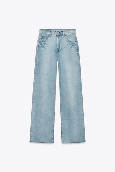 JEANS TRF WIDE LEG TIRO ALTO FULL LENGTH - Azul claro de Zara