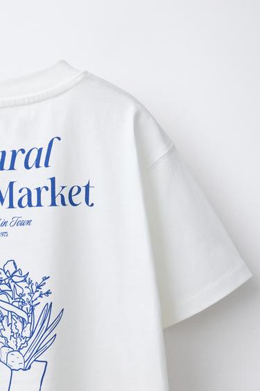 T-SHIRT BRODÉ ET INSCRIPTION - blanc de Zara - Image 3