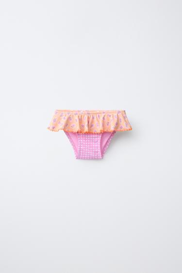 2-6 YEARS/ 2-PACK OF CHECK AND FLORAL SWIM BRIEFS - Pink by Zara - Image 1