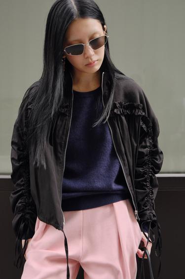 CONTRAST BOMBER JACKET - Black by Zara