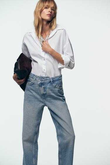 JEANS Z.09 STRAIGHT ANKLE HIGH-WAIST CROSSOVER WAIST - Indigo by Zara - Image 1