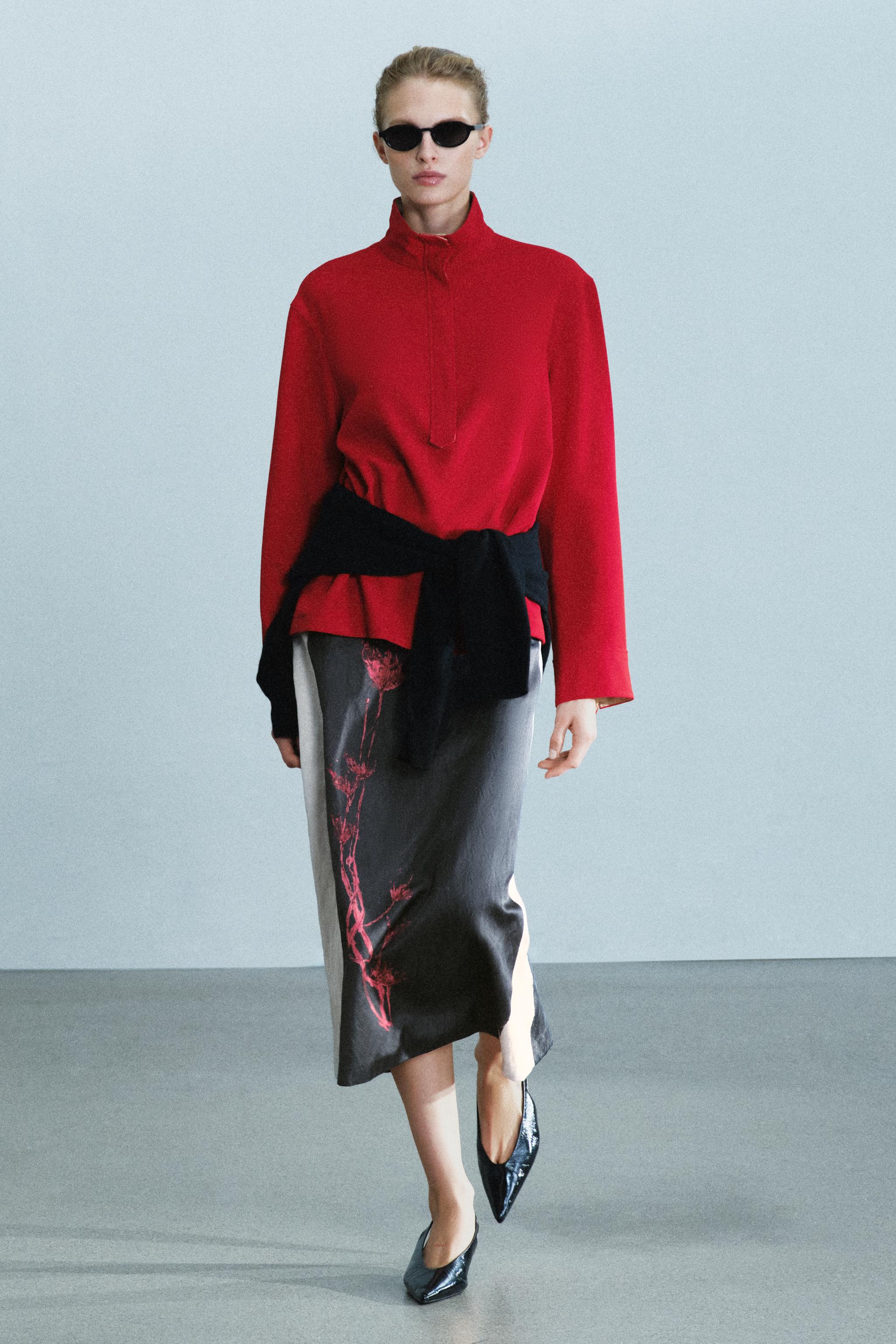 Zara ZW COLLECTION KONTRAST GÖMLEK görsel 3