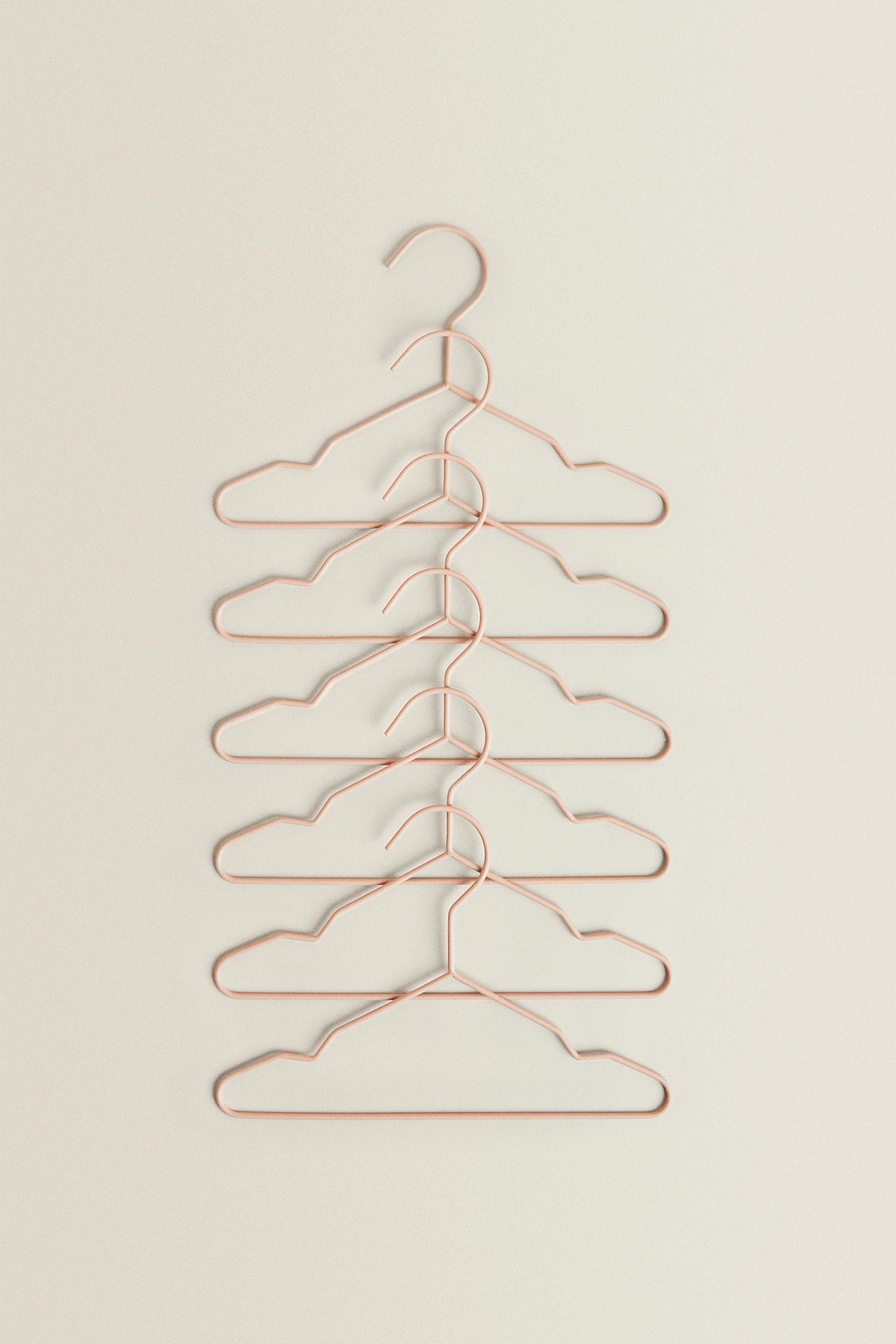 PACK OF RUBBERIZED BABY HANGERS (PACK OF 6) — Pink