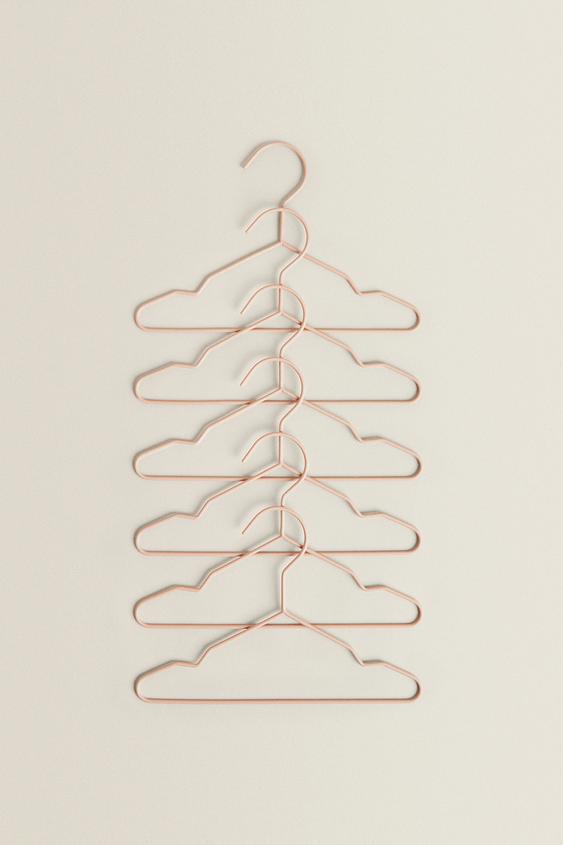 Zara PACK OF RUBBERIZED BABY HANGERS (PACK OF 6) - Pink - Image 0