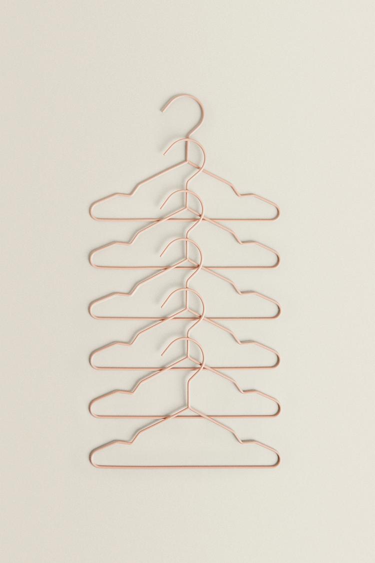 PACK OF RUBBERIZED BABY HANGERS (PACK OF 6) — Pink