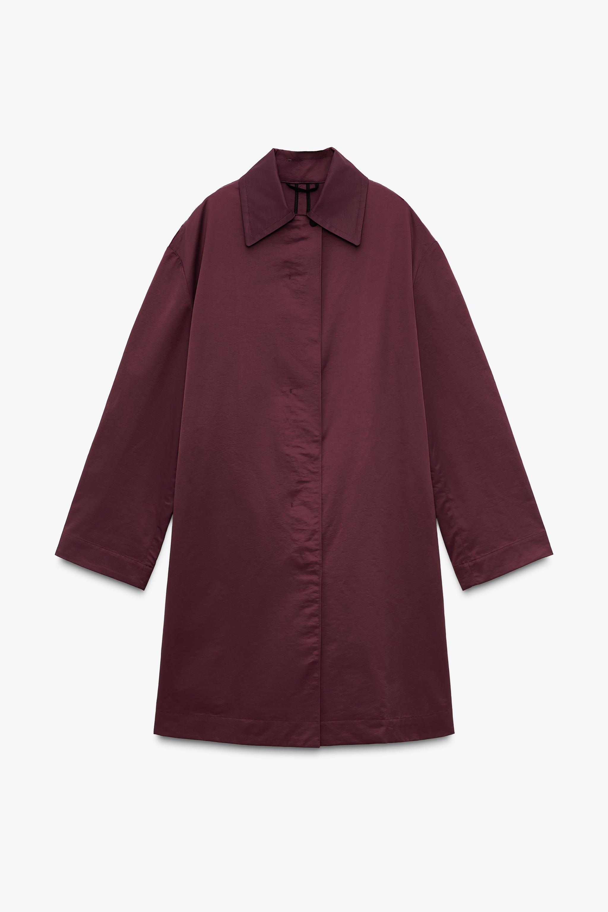 WATER REPELLENT TRENCH ZW COLLECTION - Burgundy | ZARA