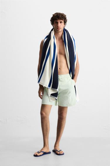 Zara 條紋海灘毛巾 - 條紋 - 圖片 0