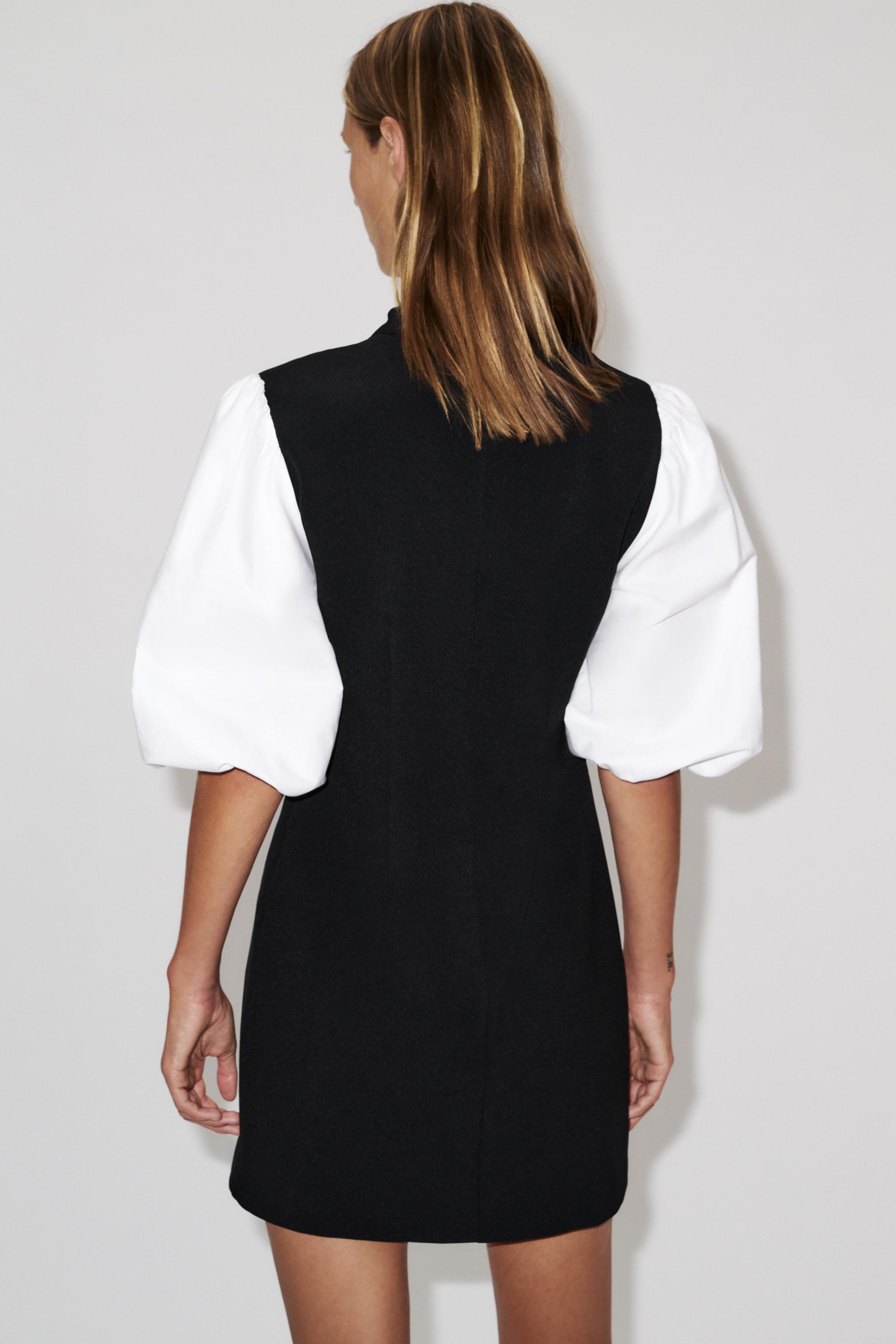 MIXED-FABRIC PEARL DRESS