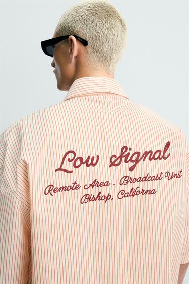 BOXY FIT STRIPED SHIRT - white-orange by Zara - Image 5