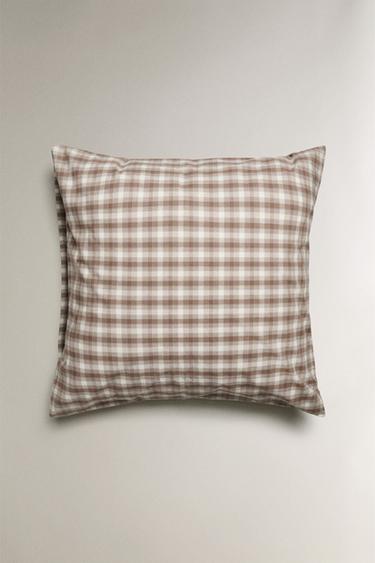 CHILDREN'S CHECK FLANNEL PILLOWCASE - Brown by Zara